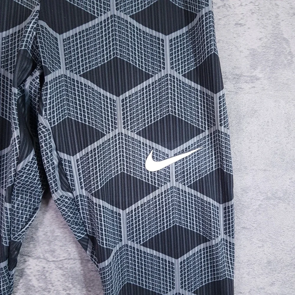 NIKE Pro Elite Track &‎ Field 3/4 Tights Pants Womens LARGE Black Grey Red USA